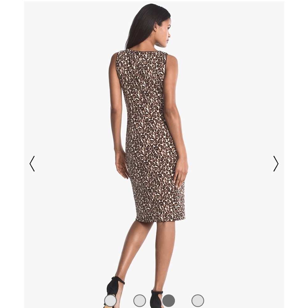 🩷 NWT White House Black Market reversible sheath dress leopard/solid size XXS - Picture 7 of 12